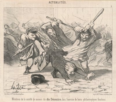 Membros da Sociedade de Socorro de 10 de dezembro... de Honoré Daumier