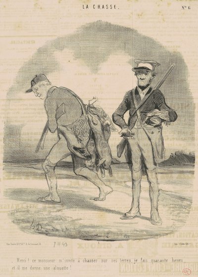 Obrigado! Este senhor me convida para caçar... de Honoré Daumier