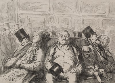 Momento de Descanso no Salon Carré. de Honoré Daumier