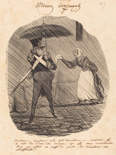 Senhor... Senhor, aqui está o seu lenço de Honoré Daumier