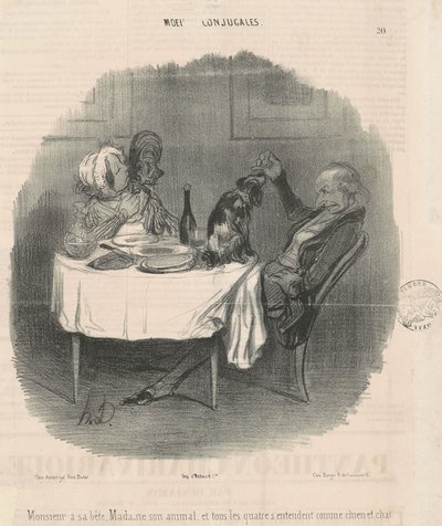 Monsieur tem sua besta, Madame seu animal... de Honoré Daumier
