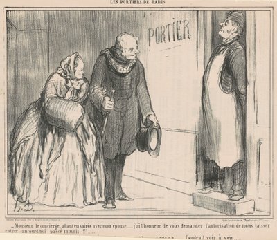Sr. concierge, indo à noite de Honoré Daumier
