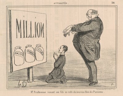 Sr. Prudhomme dedicando seu filho a ... de Honoré Daumier