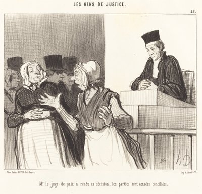 O Sr. Juiz de Paz proferiu sua decisão... de Honoré Daumier
