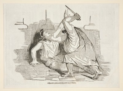 Neron assassinant sa mero, de Charivari 9 de Abril de 1834 de Honoré Daumier