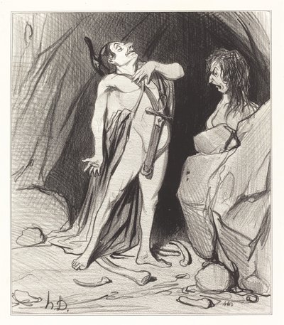 Édipo na Esfinge de Honoré Daumier