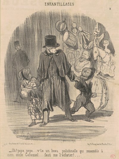 Oh! Papai, papai... aqui está um lindo... de Honoré Daumier