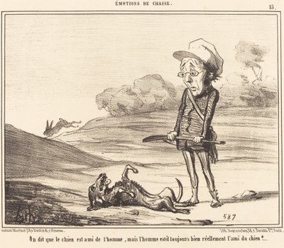 Dizem que o cachorro é amigo do homem... de Honoré Daumier