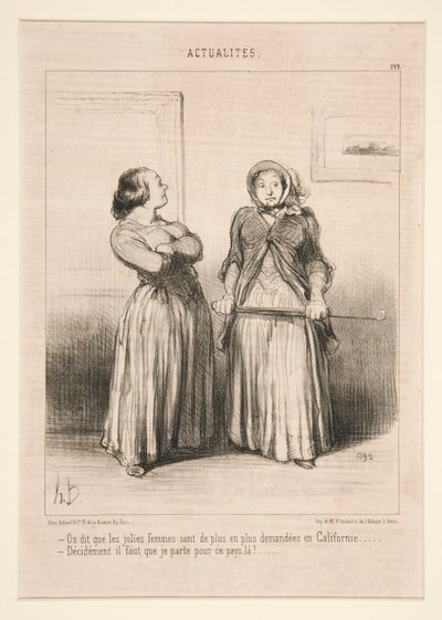 Diz-se que as mulheres bonitas são cada vez mais procuradas na Califórnia de Honoré Daumier