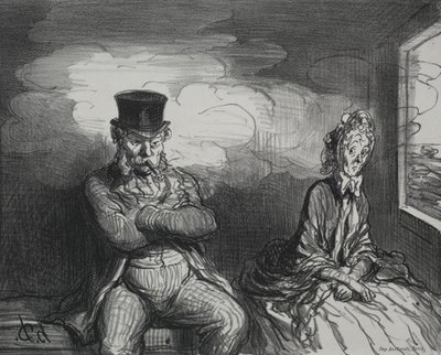 No trem: um companheiro agradável, 1862. de Honoré Daumier