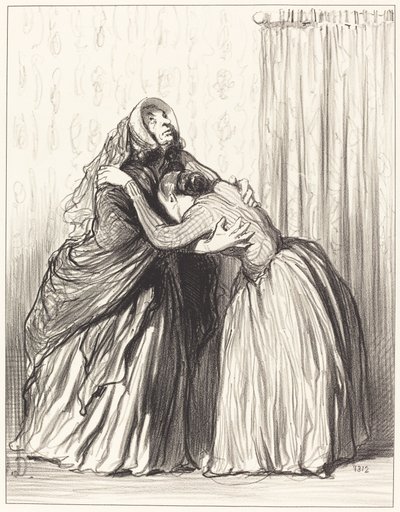 Sim, minha querida, meu marido engoliu minha dignidade... de Honoré Daumier