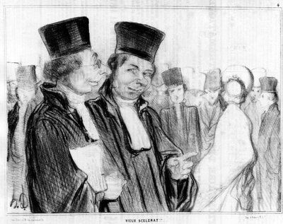 Tipo parisiense, velho scelerat!!, caricatura de Honore Daumier (1808-1879). "Charivari". de Honoré Daumier
