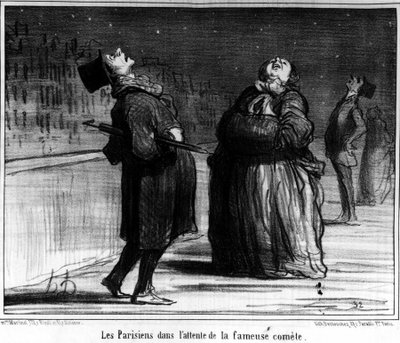 Parisienses à espera do famoso cometa, caricatura de Honore Daumier (1808-1879). "Charivari". de Honoré Daumier