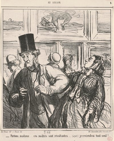 Vamos conversar, Madame... essas nudes são revoltantes... de Honoré Daumier