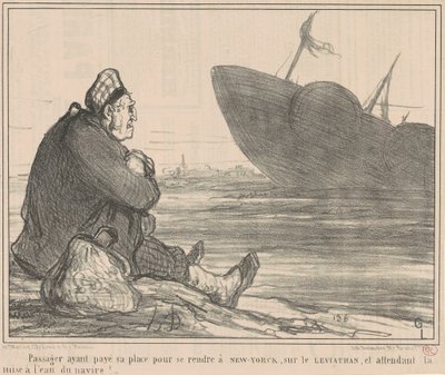 Passageiro que pagou... para ir a Nova York de Honoré Daumier