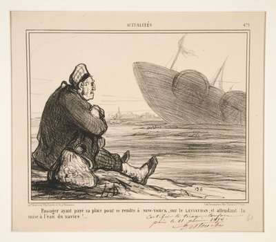 Passageiro pago? seu lugar para ir? Nova York, no de Honoré Daumier
