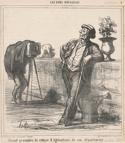 Posando como membro do comitê de agricultura... de Honoré Daumier