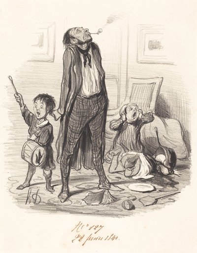 Poeta clássico compondo uma écloga... de Honoré Daumier