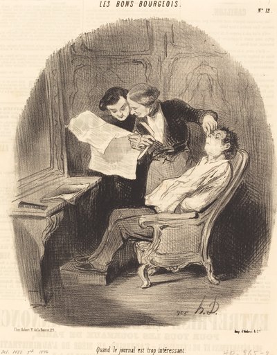 Quando o jornal é muito interessante de Honoré Daumier