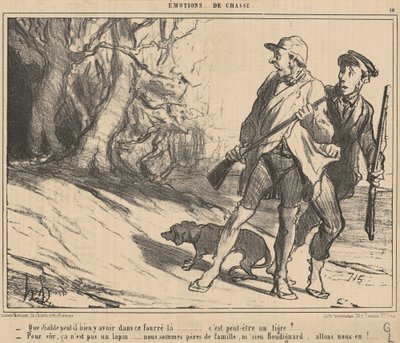 O que diabos poderia haver naquele matagal? ... de Honoré Daumier