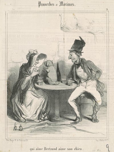 Qui aime Bertrand aime filho chien de Honoré Daumier