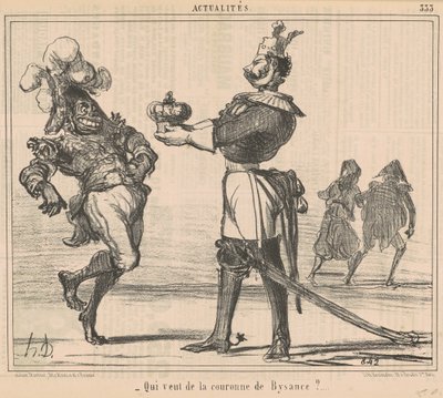 Quem quer a coroa de Bisâncio? de Honoré Daumier