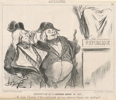 Réaparition de la jeunesse dorée em 1851 de Honoré Daumier