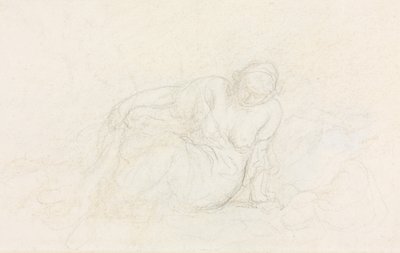 Mulher reclinada apoiada em seu braço (verso) de Honoré Daumier