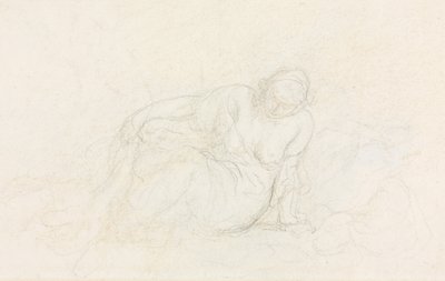 Mulher reclinada, apoiando-se em seu braço, 185560. de Honoré Daumier