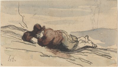 Descanse no campo (Sancho Pança) de Honoré Daumier