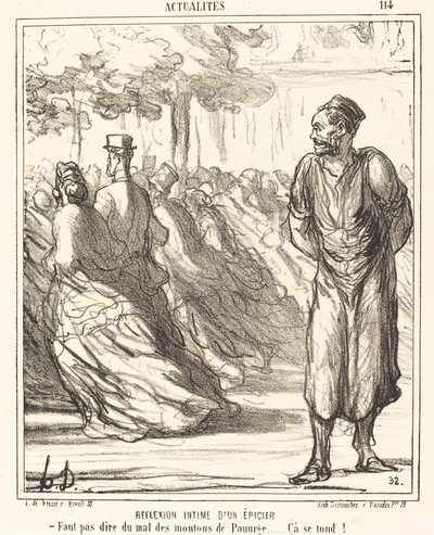 Reflexão íntima de um merceeiro de Honoré Daumier