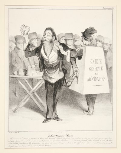 Livreiro Robert-Macaire. (livraria Robert Macaire.), pl. 14 da série Caricaturana no álbum Les Robert Macaires de Honoré Daumier