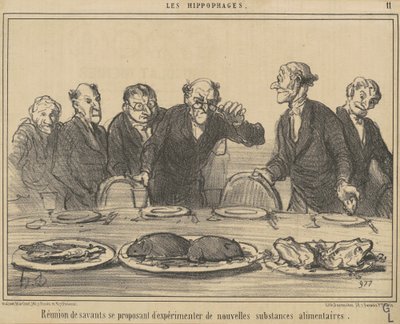 Reunião de estudiosos propondo... de Honoré Daumier