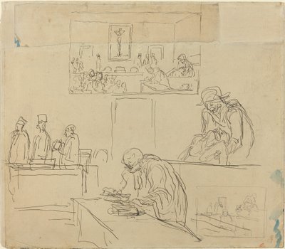 Cena do Tribunal (O Veredicto) de Honoré Daumier