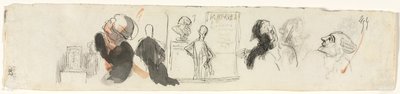 Esboços de várias figuras (verso) de Honoré Daumier