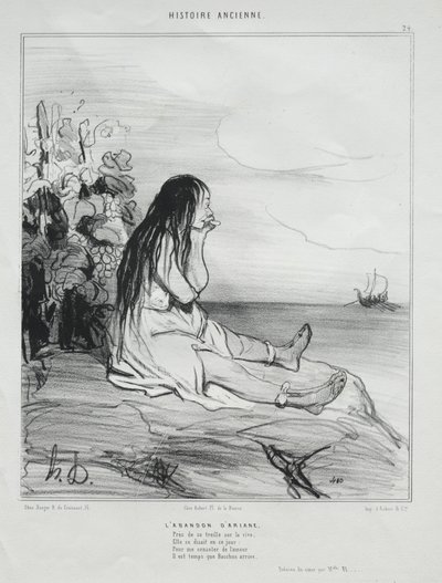 O Abandono de Ariadne de Honoré Daumier