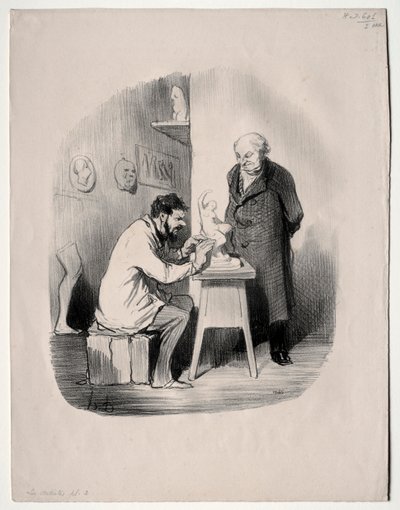 Os artistas, chapa 2: Você deve me modelar dessa maneira um dia, 1848. de Honoré Daumier