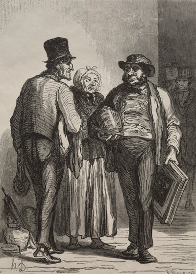A sala de leilões: os comerciantes. de Honoré Daumier