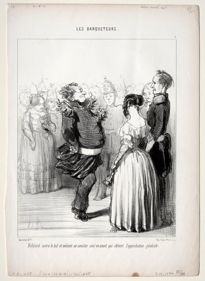 The Banqueters, placa 5: Rifolard abre a bola, 1848. de Honoré Daumier