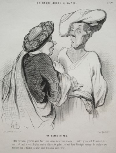 Os belos dias da vida, placa 30: um costume indiano de Honoré Daumier