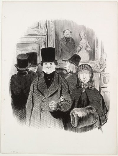 Os belos dias da vida, ilustração 59: Quando o retrato está no Salon, 1845. de Honoré Daumier