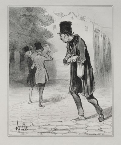 Os Boêmios de Paris, chapa 4: The Collector of Cigar Stubs, 5 de dezembro de 1841. de Honoré Daumier