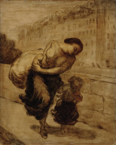 O fardo; Le Fardeau, c.1855-1856 de Honoré Daumier
