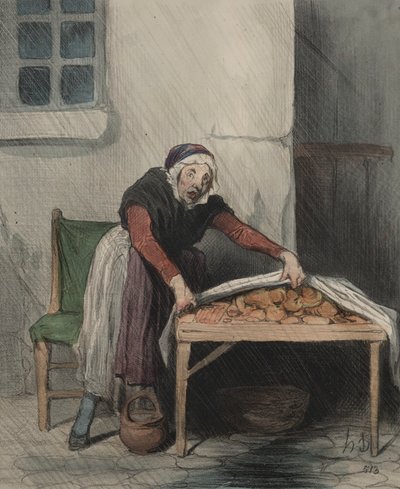 O capítulo das interpretações, placa 8: Cada queimadura teme a água fria, 1843. de Honoré Daumier