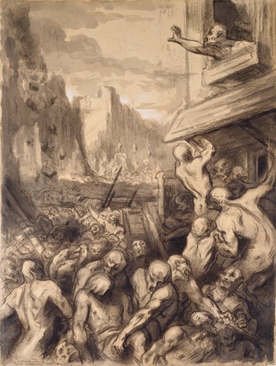 A Destruição de uma Cidade, meados do século XIX de Honoré Daumier