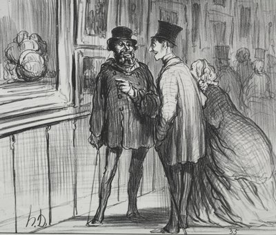 Exposição de 1859, placa 8: O pintor que tinha uma pintura recusou ..., 1859. de Honoré Daumier