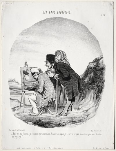 O Bom Burguês, Ilustração 23: Mas sim, minha querida, garanto-lhe que este cavalheiro está desenhando ..., 184 de Honoré Daumier