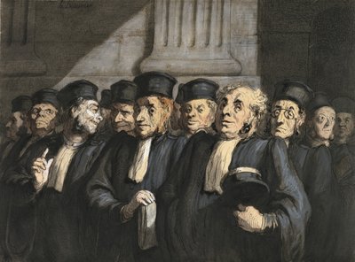 Os advogados da acusação, início da década de 1860 de Honoré Daumier