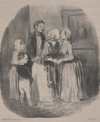 A visita obrigatória de Ano Novo à tia Rabourdin de Honoré Daumier