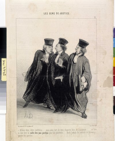 O povo da justiça. Cartoon de Honore Daumier (1808-1879), 37,5x28. Extracto do jornal Le" Charivari", Musee des Beaux Arts, Palais Longchamp, Marselha. de Honoré Daumier